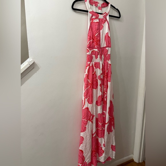 Abel the label - medium - Pink and White Floral Maxi Dress - open back - Picture 1 of 8